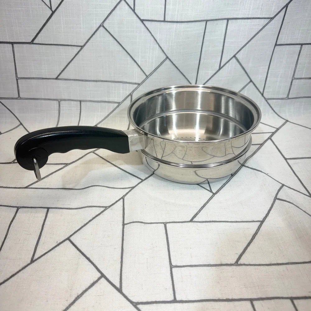 Saladmaster Steamer Basket Insert 8 Inch Silver Stainless Steel Tri-Clad 18-8